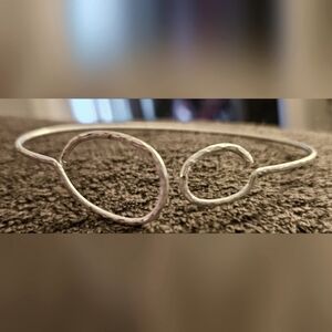 Thin Silver Circle Bracelet